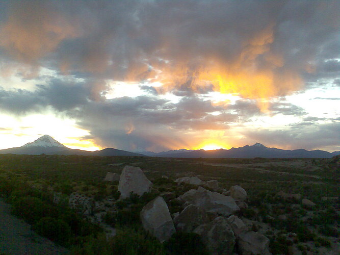 Puesta de sol en el altiplano.